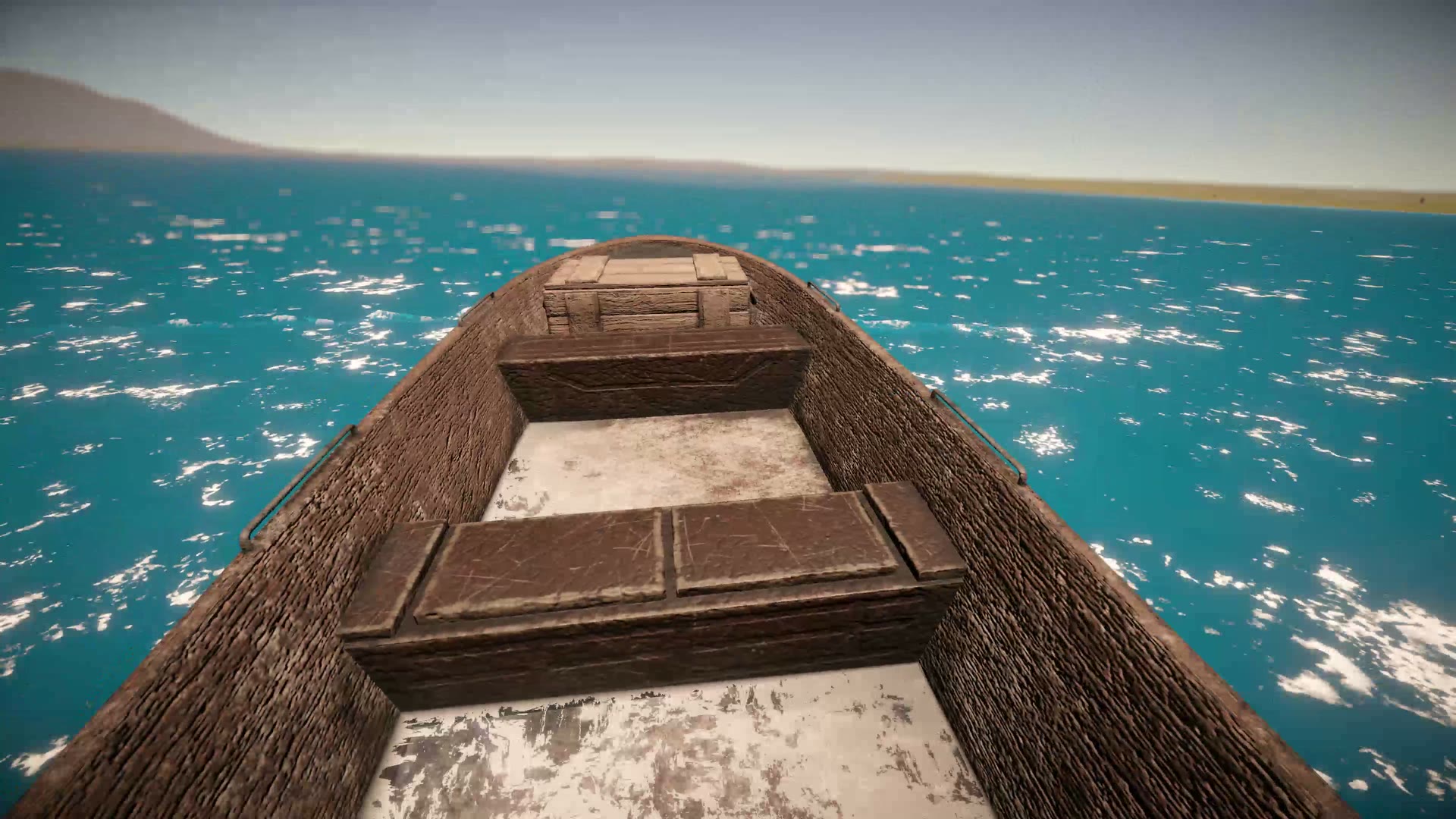 Fishing from a small boat at sea